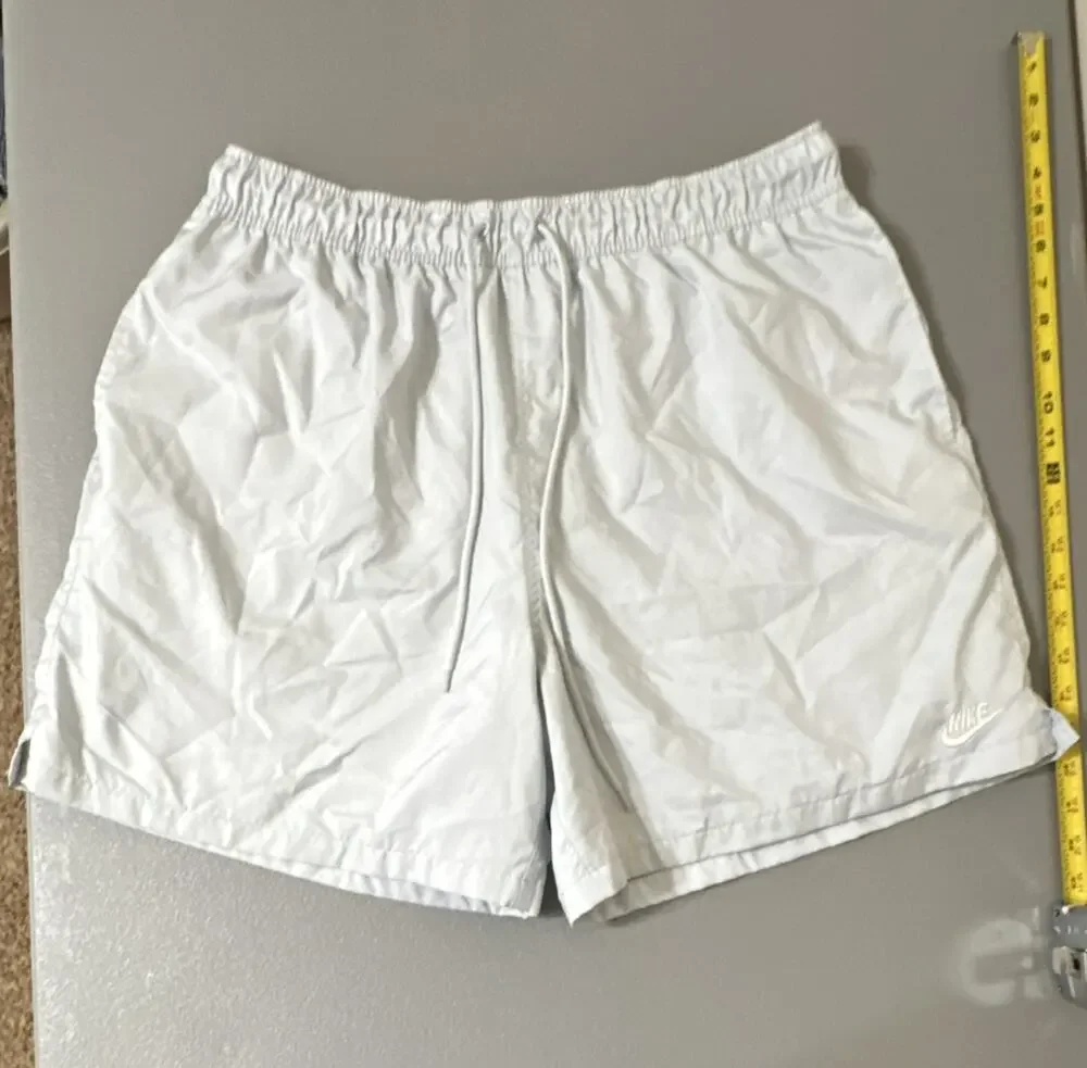 Nike Men's Athletic Shorts whitish grey Solid Drawstring Mesh Lined 8
